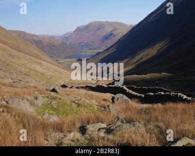 The Kirkstone Pass, looking towards Brotherswater, Lake District National Park, Cumbria, England, United Kingdom Stock Photo
