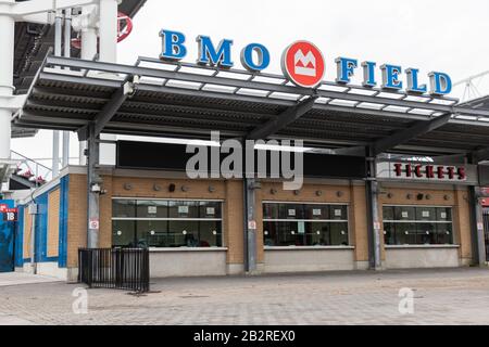 An empty BMO Field ticket office, the home of the Toronto Argonauts and Toronto F.C. Stock Photo