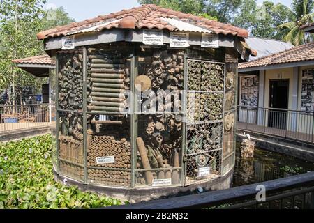 Cambodia, Siem Reap - March 2016: Decomissioned mines on display at the Cambodian Land Mine Museum Stock Photo