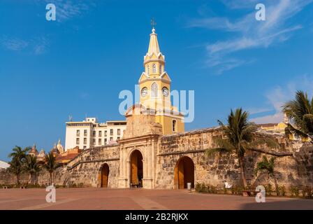 The Puerta del Reloj, Cartagena de Indias, Colombia Stock Photo