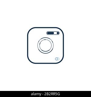 Camera Icon flat style isolated on white background. Camera symbol for web site design, logo, app, UI. Stock Vector