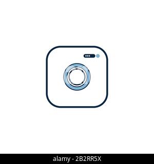 Camera Icon flat style isolated on white background. Camera symbol for web site design, logo, app, UI. Stock Vector