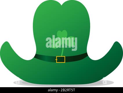 St Patrick's Day background. Vector illustration for lucky spring design with shamrock. Green clover wave border isolated on white background Stock Vector