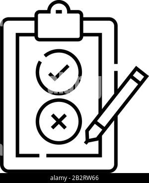 Test filling line icon, concept sign, outline vector illustration, linear symbol. Stock Vector