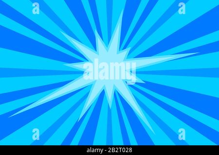 Comic blue sunbeam background retro pop art style cartoon Stock Vector