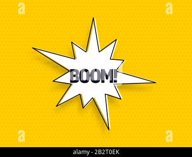 Boom speech bubble banner pop art memphis style Stock Vector