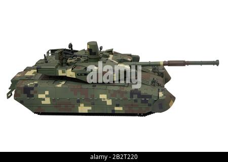 Model of a modern tank isolated on a white background Stock Photo