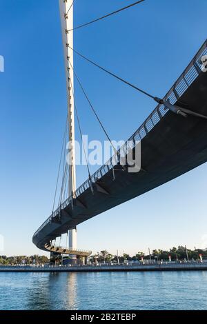 DUBAI, UAE - NOVEMBER 29, 2017: Dubai Water Canal arch bridge Stock Photo