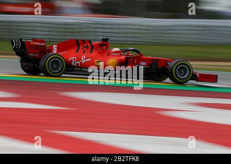 Sebastian Vettel of Scuderia Ferrari  during 2020 F1 winter testing in Circuit de Catalunya, Montmelò, Spain Stock Photo