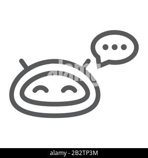 Chatbot line icon, technology and bot, chatterbot sign, vector graphics, a linear pattern on a white background, eps 10. Stock Vector