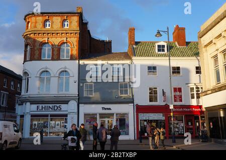 The marketplace just before the coronavirus outbreak in Boston Lincolnshire Stock Photo