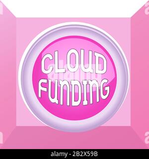 Conceptual hand writing showing Cloud Funding. Concept meaning Financiers combine social networking with project fundraising Colored sphere switch cen Stock Photo