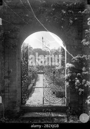 Gateway and garden Hardwick House Hawstead Suffolk England. Stock Photo