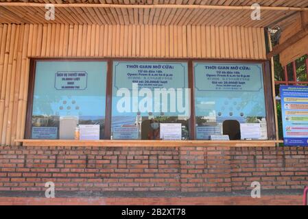 NHA TRANG, VIETNAM – 28 FEBRUARY 2020 : Ticket office Ponagar Tower (Thap Ba Po Nagar) Stock Photo