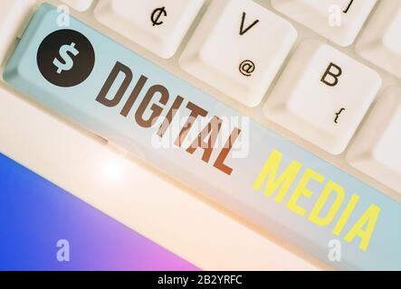 Conceptual hand writing showing Digital Media. Concept meaning digitized content that can be transmitted over the internet Stock Photo