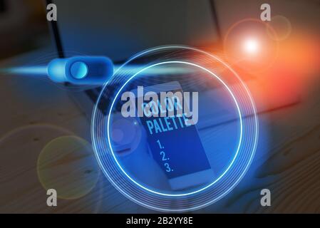Conceptual hand writing showing Color Palette. Concept meaning full range of colors that can be displayed on a device screen Stock Photo