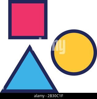 figures geometrics designer line and fill style icon Stock Vector Image ...