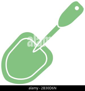 gardening shovel icon over white background, silhouette style, vector illustration Stock Vector