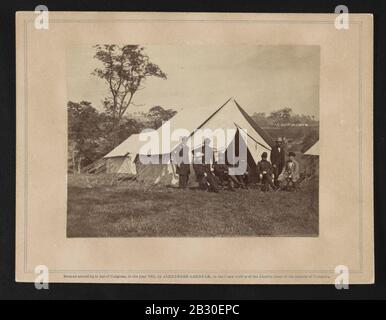 Gen. Randolph B. Marcy with officers and civilians at Army of the Potomac headquarters. Antietam, Md. Stock Photo