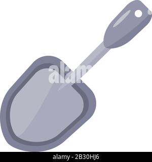 gardening shovel icon over white background, flat detail style, vector illustration Stock Vector