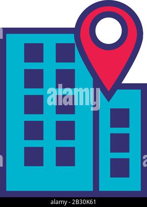 Urban building location find button house map pin web application 3d ...