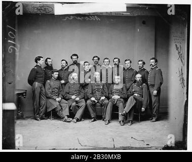 General Joseph Anthony Mower and staff Stock Photo