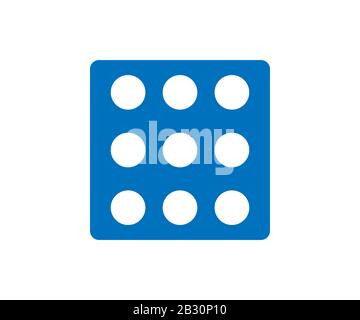 Dice, game icon. Vector illustration, flat design. Stock Vector