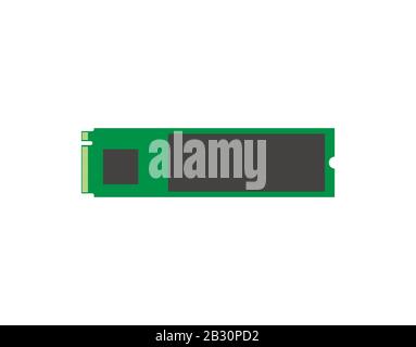 Solid state drive, ssd m2 icon. Vector illustration, flat design. Stock Vector