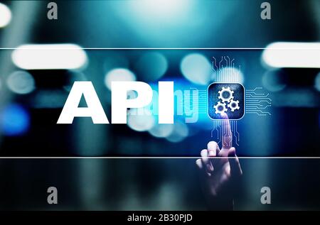 API - Application Programming Interface, software development tool, information technology and business concept Stock Photo