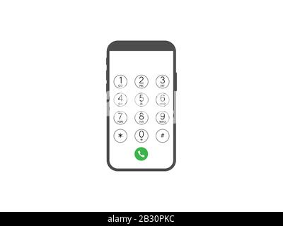 Keypad, smartphone icon. Vector illustration, flat design. Stock Vector