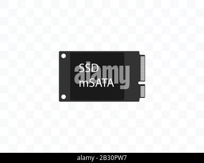 Solid state drive, ssd mSATA icon. Vector illustration, flat design. Stock Vector