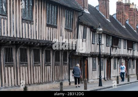 King Edward VI School and Tudor period almshouses in Stratford-upon-Avon, England Stock Photo