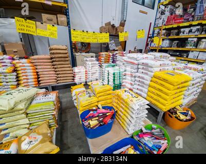 Las Vegas, MAR 3: Interior view of a supermarket which many rice were already sold on MAR 3, 2020 at Las Vegas, Nevada Stock Photo