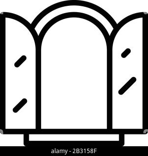 Open arch window icon, outline style Stock Vector