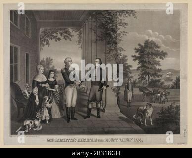Genl. Lafayette's departure from Mount Vernon 1784 Stock Photo
