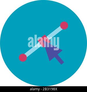 mouse arrow designer block and flat style icon Stock Vector