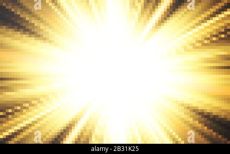 Comic book background. Black and yellow radial lines speed frame. Element of speed or superhero. Vector illustration. Stock Vector