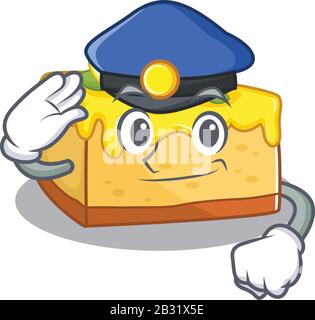 A manly lemon cheesecake Cartoon concept working as a Police officer Stock Vector