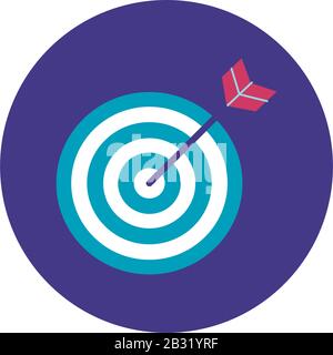 target arrow block and flat style icon Stock Vector