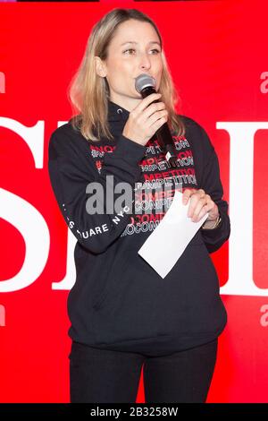 New York, United States. 03rd Mar, 2020. Delphine Buttin appears at Times Square for SK-II Beauty Campaign in New York City. Credit: SOPA Images Limited/Alamy Live News Stock Photo