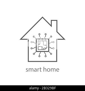 Smart home icon vector from internet of things collection. Thin line smart home outline icon vector illustration. Linear symbol. EPS 10. Stock Vector