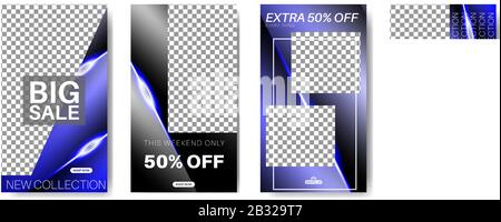 Editable template for social networking stories, vector illustrations. Design background for social media. Stock Vector