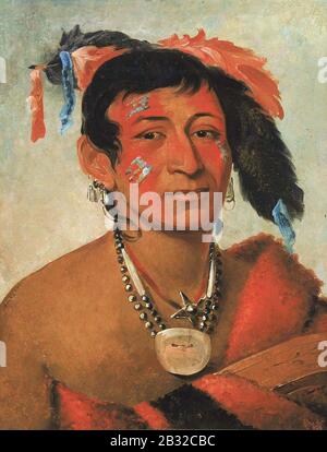 George Catlin - Sha-wá-no, The South, a Noted Warrior Stock Photo