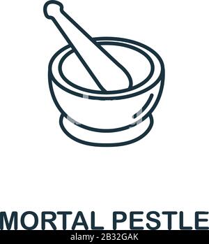 Martar And Pestle icon from spa therapy collection. Simple line element Martar And Pestle symbol for templates, web design and infographics Stock Vector
