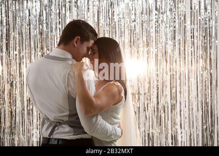 Couple dancing on their wedding day Stock Photo