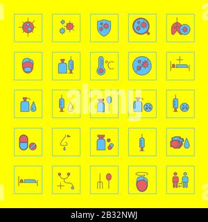 Corona virus icon set. Covid-19 icon. nCoV-2019. Stock Photo