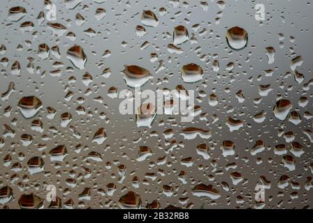 Drops of rain water on my window in Spain Stock Photo
