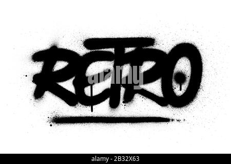 graffiti retro word sprayed in black over white Stock Vector
