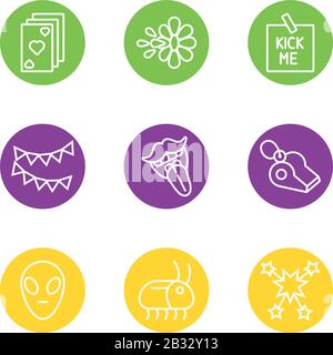 bundle of fools day set icons Stock Vector