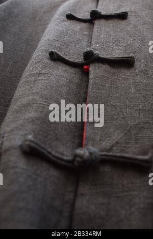 detail of traditional chinese jacket Stock Photo